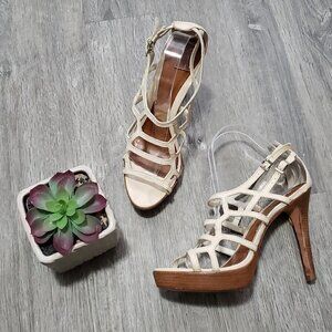 Aldo * Honeycomb Strappy Leather Heels Sz 40